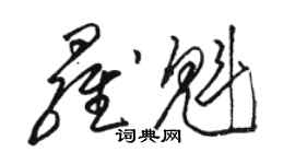 駱恆光羅魁草書個性簽名怎么寫