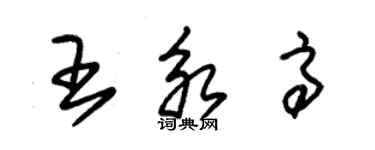 朱錫榮王永高草書個性簽名怎么寫