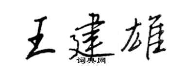 王正良王建雄行書個性簽名怎么寫