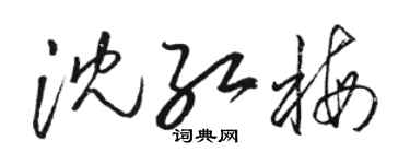 駱恆光沈紅梅草書個性簽名怎么寫