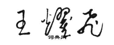 駱恆光王耀飛草書個性簽名怎么寫