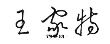 駱恆光王家特草書個性簽名怎么寫