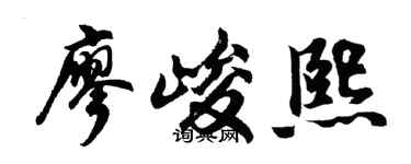 胡問遂廖峻熙行書個性簽名怎么寫