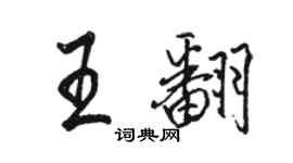 駱恆光王翻行書個性簽名怎么寫