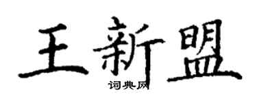 丁謙王新盟楷書個性簽名怎么寫