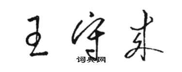 駱恆光王守來草書個性簽名怎么寫