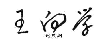 駱恆光王向學草書個性簽名怎么寫