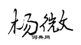 曾慶福楊微行書個性簽名怎么寫