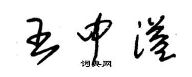 朱錫榮王中溢草書個性簽名怎么寫