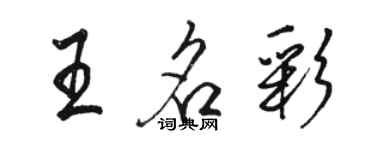 駱恆光王名彩行書個性簽名怎么寫