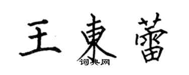 何伯昌王東蕾楷書個性簽名怎么寫