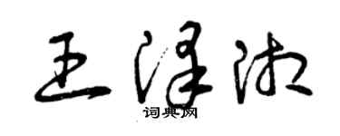 曾慶福王澤湘草書個性簽名怎么寫