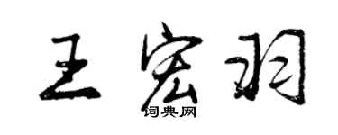 曾慶福王宏羽行書個性簽名怎么寫