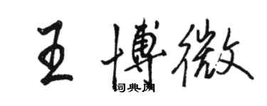 駱恆光王博微行書個性簽名怎么寫