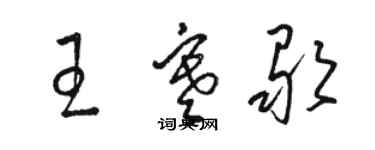 駱恆光王寒歌草書個性簽名怎么寫