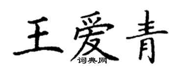 丁謙王愛青楷書個性簽名怎么寫