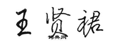 駱恆光王賢裙行書個性簽名怎么寫