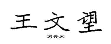 袁強王文望楷書個性簽名怎么寫