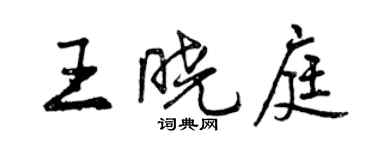 曾慶福王曉庭行書個性簽名怎么寫