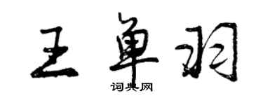 曾慶福王單羽行書個性簽名怎么寫