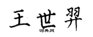 何伯昌王世羿楷書個性簽名怎么寫