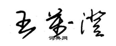 朱錫榮王萬澄草書個性簽名怎么寫