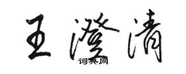 駱恆光王澄清行書個性簽名怎么寫