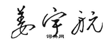 駱恆光姜宇航草書個性簽名怎么寫