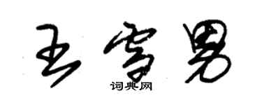 朱錫榮王雪男草書個性簽名怎么寫