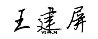 王正良王建屏行書個性簽名怎么寫