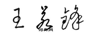 駱恆光王若鋒草書個性簽名怎么寫