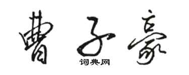 駱恆光曹子豪行書個性簽名怎么寫