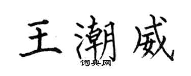 何伯昌王潮威楷書個性簽名怎么寫