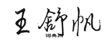 駱恆光王舒帆行書個性簽名怎么寫