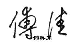 駱恆光傅佳草書個性簽名怎么寫