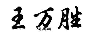 胡問遂王萬勝行書個性簽名怎么寫