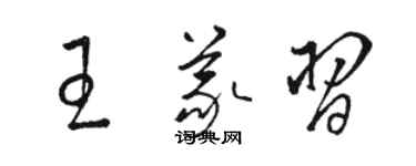 駱恆光王義習草書個性簽名怎么寫