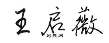 駱恆光王啟薇行書個性簽名怎么寫
