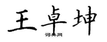 丁謙王卓坤楷書個性簽名怎么寫