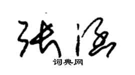 朱錫榮張涵草書個性簽名怎么寫