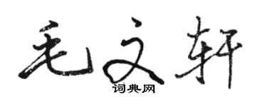 駱恆光毛文軒行書個性簽名怎么寫