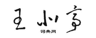 駱恆光王北亭草書個性簽名怎么寫