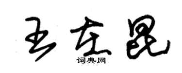 朱錫榮王在昆草書個性簽名怎么寫