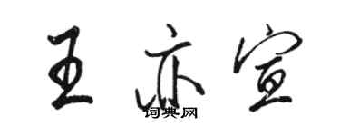 駱恆光王亦宣行書個性簽名怎么寫