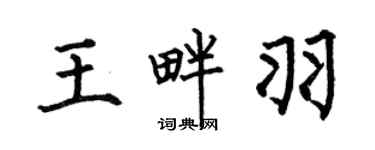 何伯昌王畔羽楷書個性簽名怎么寫