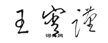 駱恆光王宵謹草書個性簽名怎么寫