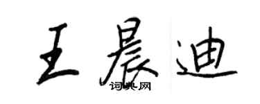 王正良王晨迪行書個性簽名怎么寫