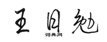 駱恆光王日勉行書個性簽名怎么寫