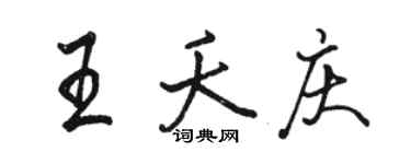 駱恆光王夭慶行書個性簽名怎么寫
