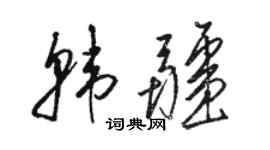 駱恆光韓疆草書個性簽名怎么寫
